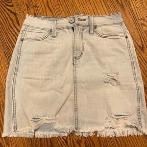 Womens light denim skirt.